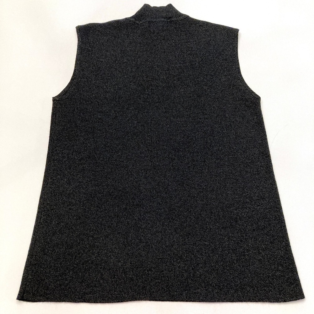 Chico's Design Mock Neck‎ Sleeveless Sweater Womens Large Brand Sz 2 Black Knit - Picture 2 of 6